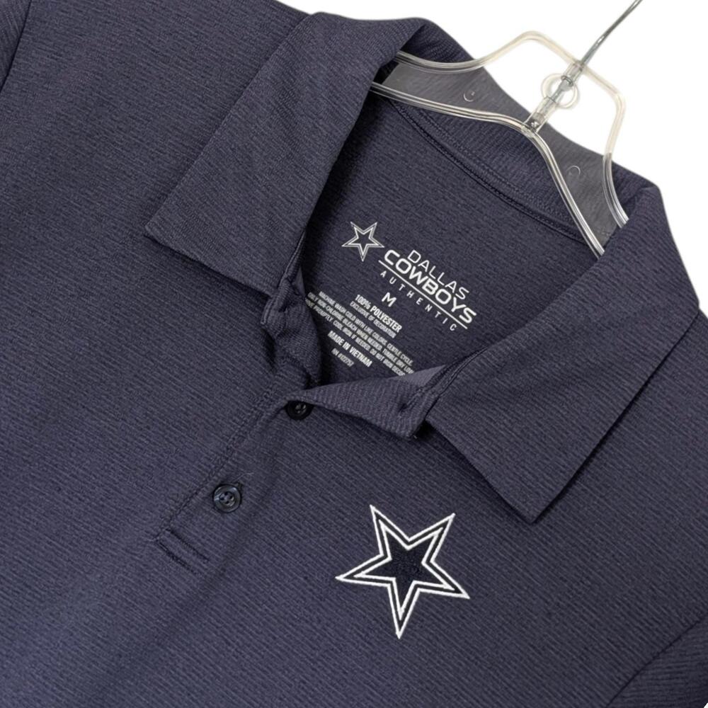 Dallas‎ Cowboys Shirt Mens Medium Navy Blue NFL Football Polo Golf Star